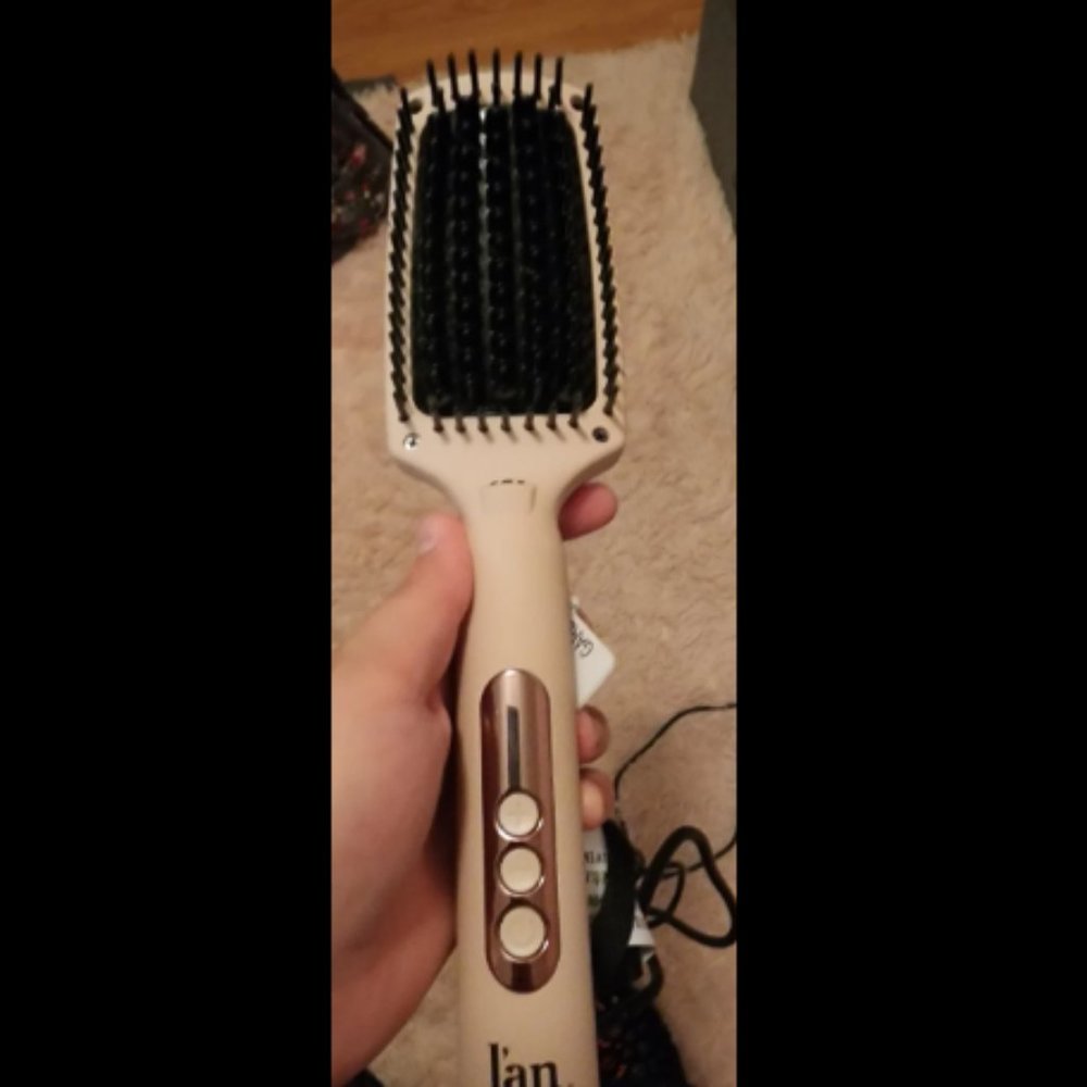 L'ange Le Vite Curve Pink Ceramic Straightening Brush